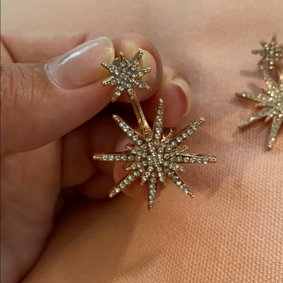 Detachable Star Rose Gold & Crystal Earrings - Picture 3 of 5